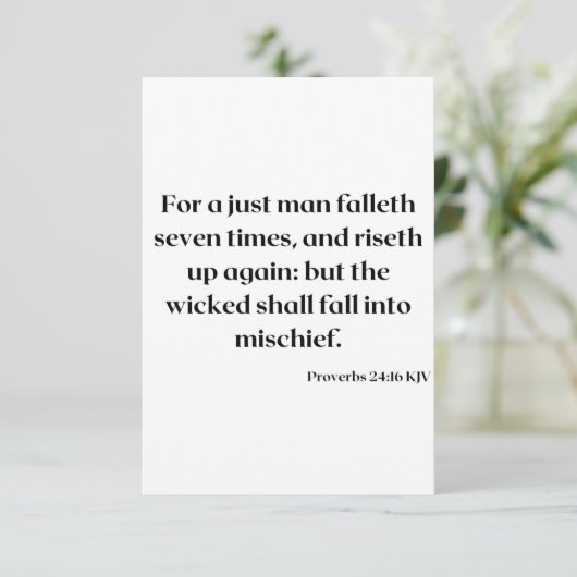 Proverbs 24:16 KJV Bijbelscriptgroet Kaart (Staand voorkant)