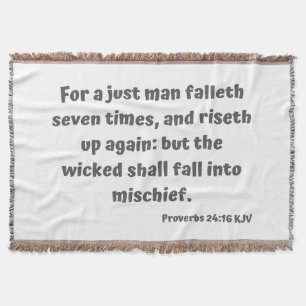 Proverbs 24:16 KJV Bijbelversie-scripts Deken