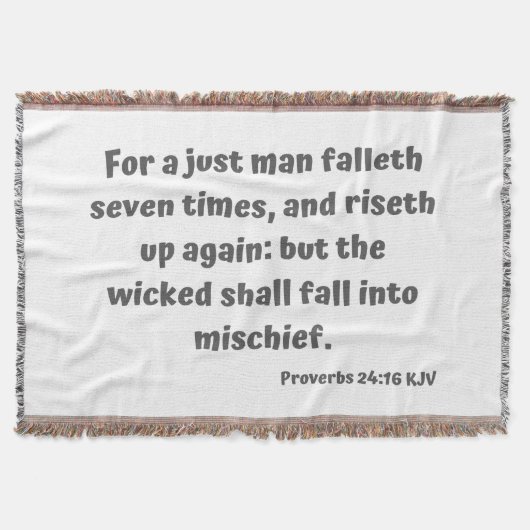 Proverbs 24:16 KJV Bijbelversie-scripts Deken (Voorkant)