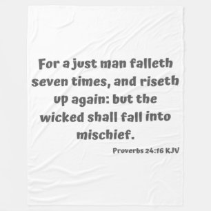 Proverbs 24:16 KJV Bijbelversie-scripts Fleece Deken