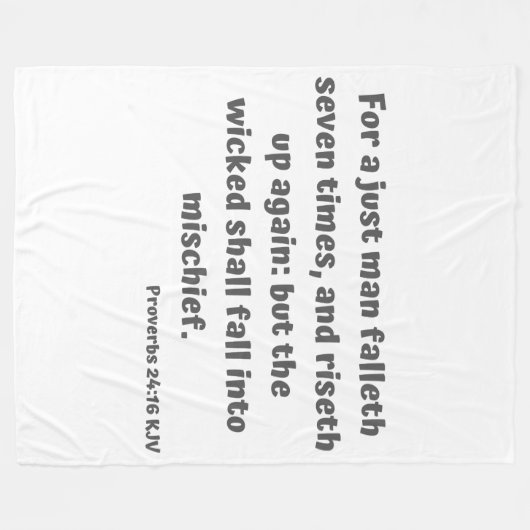 Proverbs 24:16 KJV Bijbelversie-scripts Fleece Deken (Voorkant (Horizontaal))