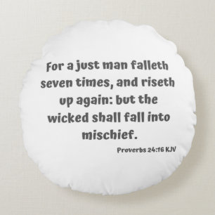 Proverbs 24:16 KJV Bijbelversie-scripts Rond Kussen