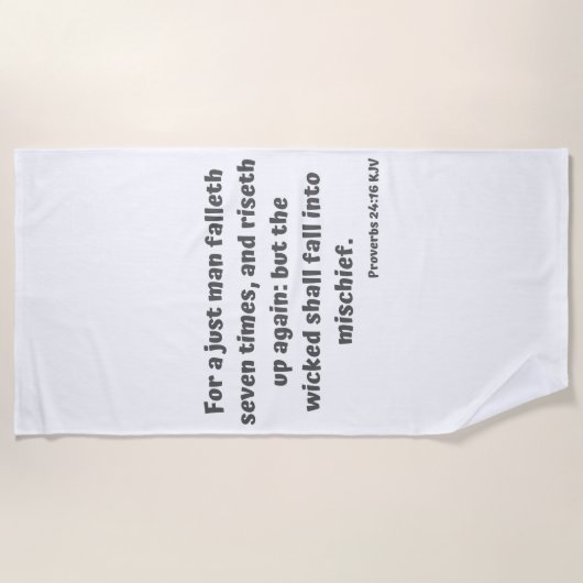 Proverbs 24:16 KJV Bijbelversie-scripts Strandlaken (Voorkant)