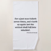 Proverbs 24:16 KJV Bijbelversie-scripts Strandlaken (Voorkant)