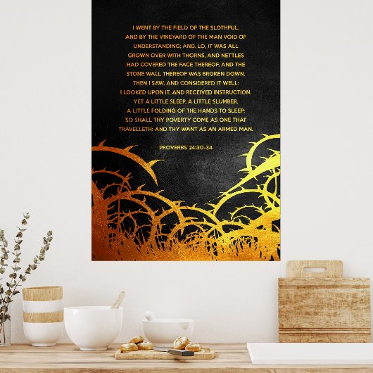 Proverbs 24:30-34 Bijbelversie Poster (Keuken)
