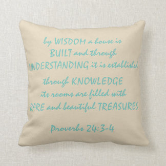 Proverbs 24:3-4 Polyester Sierkussen 16 x 16 inch