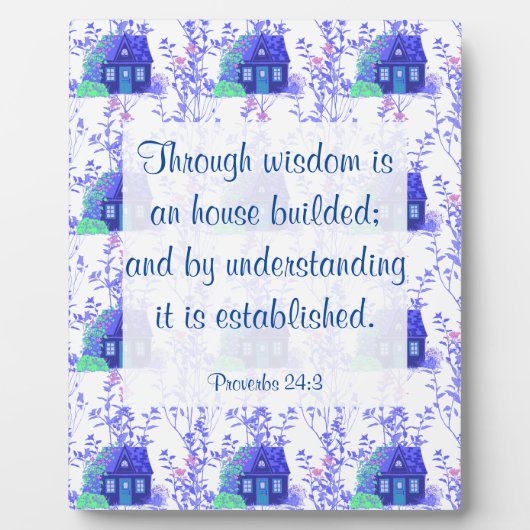 Proverbs 24:3 Plaque Fotoplaat (Voorkant)