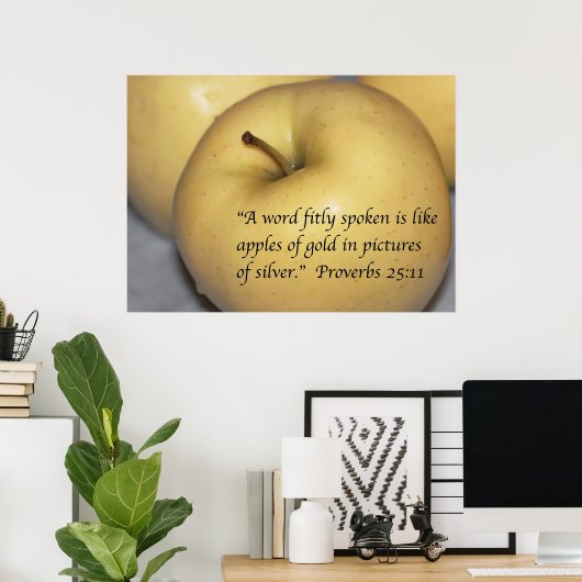 Proverbs 25:11 Afdrukken van scripts Poster (Thuiskantoor)