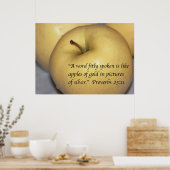 Proverbs 25:11 Afdrukken van scripts Poster (Keuken)