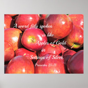 Proverbs 25:11 Een woord, gefitnessleerd gesproken Poster