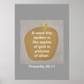 Proverbs 25:11 Gold Apple Silver-Posters Poster (Voorkant)
