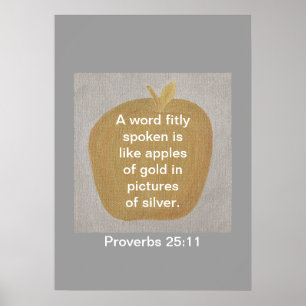 Proverbs 25:11 Gold Apple Silver-Posters Poster