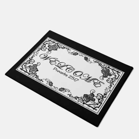 Proverbs 25:17 Welkom Mat (Schuin)