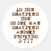 Proverbs 27:17 ronde sticker (Voorkant)