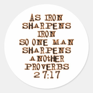 Proverbs 27:17 ronde sticker