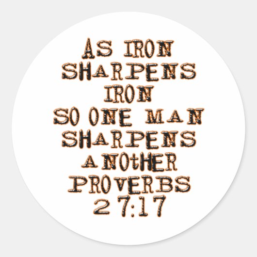 Proverbs 27:17 ronde sticker (Voorkant)