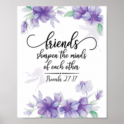 Proverbs 27:17 Vrienden verscherpen de Minds Poster (Voorkant)
