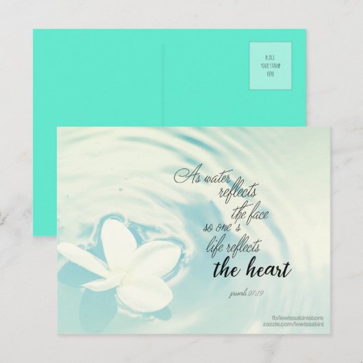 Proverbs 27:19 - Als water het gezicht weergeeft Briefkaart (Voorkant / Achterkant)