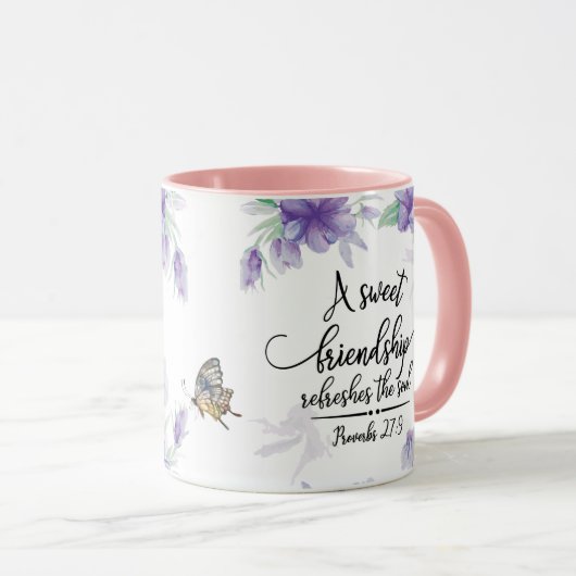 Proverbs 27:9 Sweet vriendschap verfrist de sol Mok (Voorkant rechts)