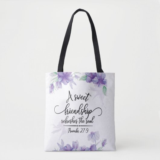 Proverbs 27:9 Sweet vriendschap verfrist de sol Tote Bag (Voorkant)