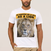 PROVERBS 28:1 ALS LION, CHRISTELIJKE T-SHIRTS (Voorkant)