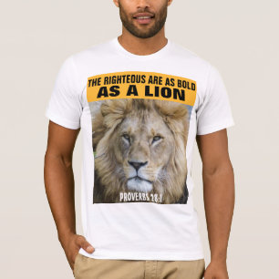 PROVERBS 28:1 ALS LION, CHRISTELIJKE T-SHIRTS