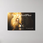 Proverbs 28:1 Bijbelverse bold lion canvas (Voorkant)