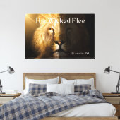 Proverbs 28:1 Bijbelverse bold lion canvas (Insitu (Slaapkamer))