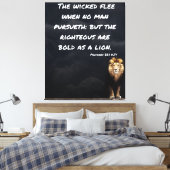 Proverbs 28:1 Bijbelverse lion Canvas wandkunst Afdruk (Insitu (Slaapkamer))