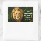 Proverbs 28:1 Righteous zijn gebold als een leeuwb Rechthoekige Sticker (Tas)