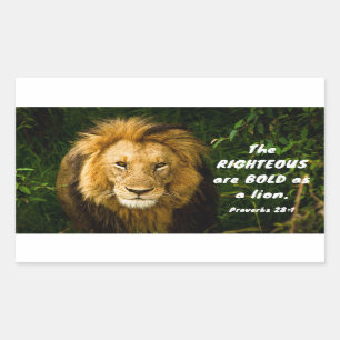 Proverbs 28:1 Righteous zijn gebold als een leeuwb Rechthoekige Sticker
