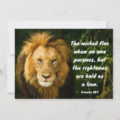 Proverbs 28:1 Robuust vet als lionflatKaart (Voorkant)