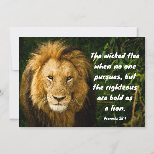 Proverbs 28:1 Robuust vet als lionflatKaart (Voorkant)