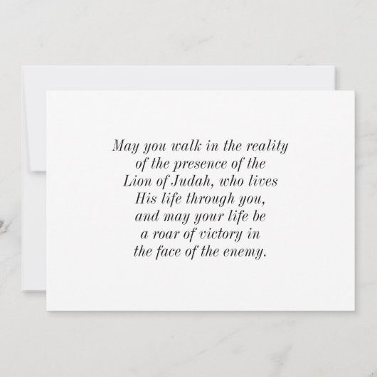 Proverbs 28:1 Robuust vet als lionflatKaart (Achterkant)