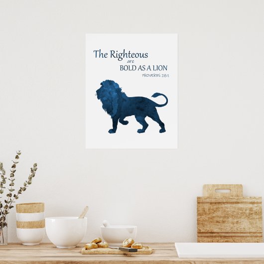 Proverbs 28 1 vet als leeuw poster (Keuken)