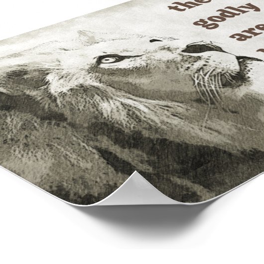 Proverbs 28:1 Vet als leeuwen poster (Hoek)