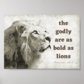 Proverbs 28:1 Vet als leeuwen poster (Voorkant)