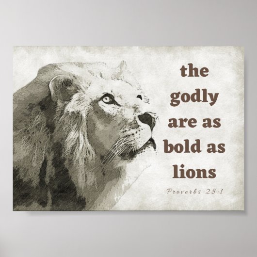 Proverbs 28:1 Vet als leeuwen poster (Voorkant)