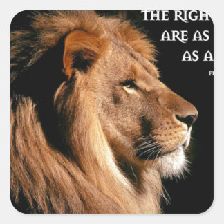 Proverbs 28:1 vierkante sticker