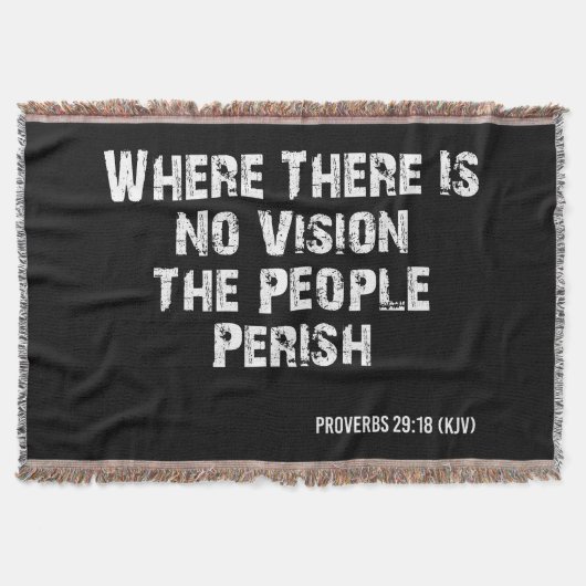 Proverbs 29:18 Bijbelverse KJV Citaat Deken (Voorkant)
