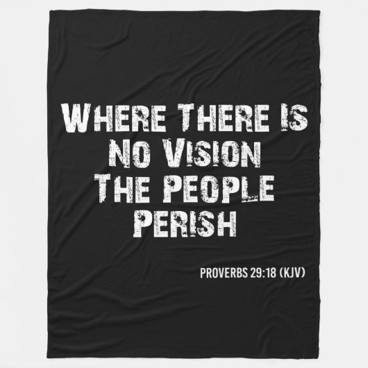 Proverbs 29:18 Bijbelverse KJV Citaat Fleece Deken (Voorkant)