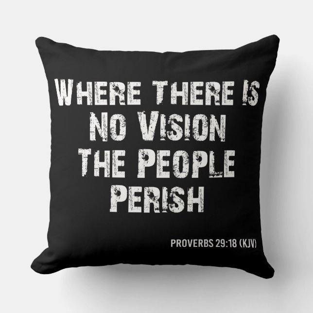 Proverbs 29:18 Bijbelverse KJV Citaat Kussen (Voorkant)