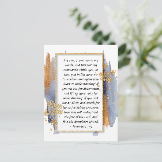 Proverbs 2:1-5 Inline uw oor tot de wijsheid Briefkaart (Staand voorkant)