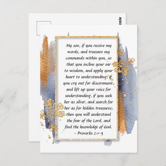 Proverbs 2:1-5 Inline uw oor tot de wijsheid Briefkaart (Voorkant / Achterkant)