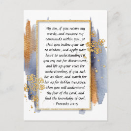 Proverbs 2:1-5 Inline uw oor tot de wijsheid Briefkaart