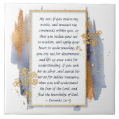 Proverbs 2:1-5 Inline uw oor tot de wijsheid Tegeltje (Voorkant)