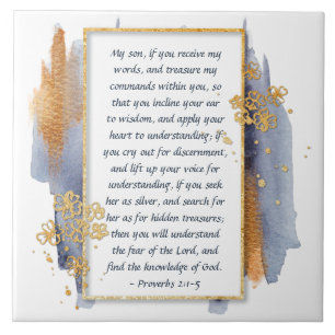 Proverbs 2:1-5 Inline uw oor tot de wijsheid Tegeltje
