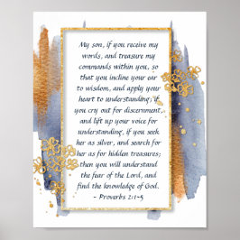 Proverbs 2:1-5 Mijn zoon, als je mijn woorden ontv Poster