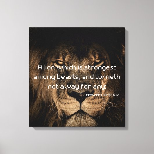 Proverbs 30:30 Bijbelse lion Canvas Art (Voorkant)
