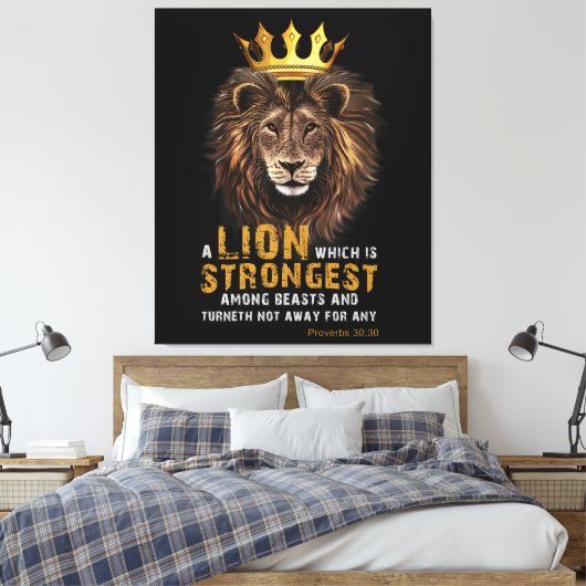 Proverbs 30:30 Bijbelse lion Canvas Art (Insitu (Slaapkamer))